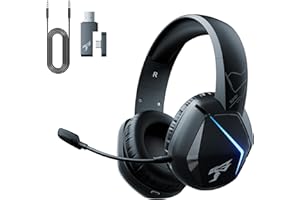 Somic gs401pro Casque de Jeu sans Fil avec Microphone,Casque sans Fil Bluetooth 5.2,Faible Latence avec Batterie de 45 Heures,stéréo pour PC,PS4,ps5,Switch,Smartphone (Uniquement avec câble Xbox)