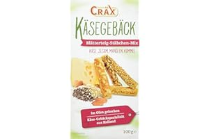 Cräx Käse-Blätterteig Stäbchen Mix (Käse, Sesam, Mandel, Kümmel) 100 g, 10er Pack (10 x 100 g)