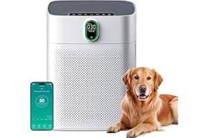 MERONTE Purificatore d'aria per casa e sale fumatori, anallergico, filtro HEPA contro polline di polvere, CADR 300 m³/h per 100 m², 24 dB Silenzioso, timer, feedback di qualità dell'aria e modalità