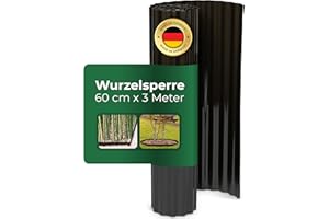 Novatool Wurzelsperre I 3,5 x 0,60 m I Schwarz I individuell formbar I Wurzelschutzbahn Rhizomsperre für Bambus Wurzelstopp Unkrautsperre Wurzelbarriere Rasenkante