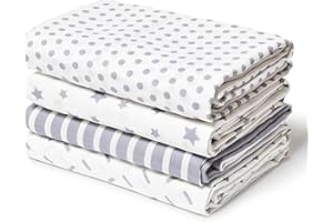 Niimo Muselina Bebe Algodon 120x120 cm 4 Piezas en 100% Algodón Suave Manta Abrigo Multifuncional Cuadrados para Niños Nacido Toalla de Bebé (Neutral)