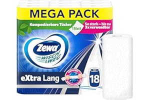 ‎ZEWA Zewa Wisch&Weg extra lang Original, Mega Pack, 9 Packungen