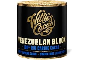 Willie's Cacao - 100% Cacao - Venezuelan Black 100% Rio Caribe Cacao - 180g- Nutty coffee notes - For cooking, baking, drinks - Vegan & No Added Sugar