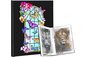 Bellatoi A2 Rangement Diamond Painting, Diamond Painting Album A2, Diamond Painting Accessoires pour Stocker Peintures Diamant 40x50 cm, 30 Pochettes Porte Vue 60 Vues (Papillon Couleur)