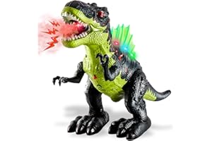 TOEY PLAY Dinosauri Giocattolo per Bambini, T-Rex Dinosauro Gigante con Acqua Spray, Luci Suoni, Camminando, Ruggendo, Giochi Dinosauri 3 4 5 6 Anni