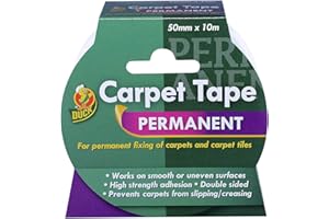 DUCK Taśma z kaczką dwustronna taśma dywanowa 50 mm x 10 m mocowanie, łącząca się z mocnym klejem, biała