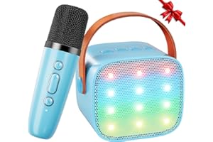 ANKUKA Karaoke Machine Kids Mini Karaoke Machine 2 Microphones for Kids and Adults, Kids Karaoke Machine for Girls with Voice Changer, Gifts Girls Toys for Boy 3 4 5 6 7 8 9 10+ Years (Blue)