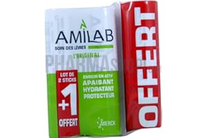 MERCK AMILAB LOT 2 STICKS LEVRES + 1 OFFERT, Hydratant