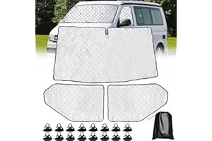 LCAUTFR Sun Protection Windscreen for V W T5 T6 Motorhome 3-Piece Thermal Mat Set Windscreen Cover Internal Windscreen Cover Occlusion Dark