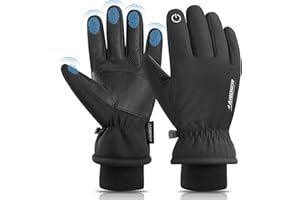 anqier Touchscreen Skihandschuhe, -20 ℉ Kältebeständige Thermohandschuhe, wasserdichte Winterhandschuhe, Thinsulate-Schneehandschuhe für Snowboarden, Motorrad, Laufen, Wandern im Freien