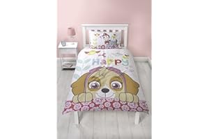 Paw Patrol Bright Single Duvet Cover Set | Happy Sky Design | Two Sided Reversible Design