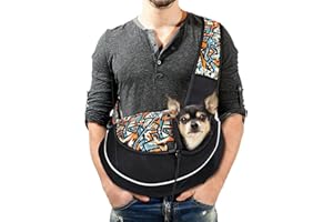 Lyneun Bandoulière de Transport pour Chien et Chat de 6 kg, Sac de Transport Mains Libres avec bandoulière réglable, Maille Respirante pour Promenade, Voyage, extérieur (Orange)