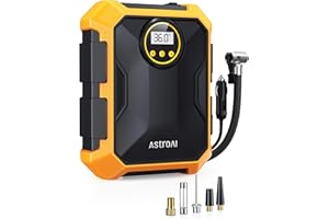 AstroAI Compressore Aria Portatile 100 PSI 12V DC, Gonfiatore per Pneumatici per Auto Elettrica, Gonfiatore per Pneumatici per Auto Digitale con Luce LED, Manometro, Display per Bicicletta,Ecc.