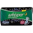 Whisper Ultra Night Sanitary Pads with Wings for women- 30 Pads (XL)