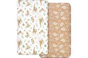 GLLQUEN BABY 2 Pack Cot Sheets, 100% Microfiber- Breathable, 120 x 60cm Cozy and Lightweight Cot Fitted Sheets, Oeko-tex100, Fits All Bassinet Mattress Shapes, Hourglass, Crib Sheets for Oval (Yellow)