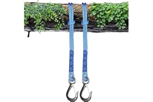 LUPATDY Lot de 2 cordes de fixation pour arbre de balançoire, corde avec crochets (charge 200 kg), kit de fixation pour aire de jeux extérieure, corde pour l'intérieur et l'extérieur, diamètre : 10 mm