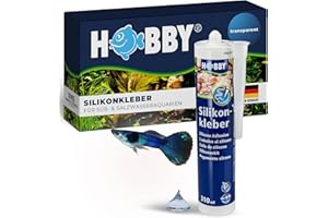 HOBBY Aquaristik Silikonkleber I 310 ml Kartusche I hochelastischer Silikon für Aquarien I alterungs- & witterungsbeständiger Aquarien-Silikon I Aquarienkleber UV- & temperaturresistent I transparent