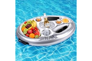 Poolhållare, 8 hål, poolbar, uppblåsbar, 2 i 1 flytande bricka