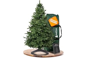 ‎ARTITREE ArtiTree Künstlicher Weihnachtsbaum 210 cm – 100 % Spritzguss Nordmanntanne | Premium Tannenbaum naturgetreu inkl. FSC-Holzständer & Aufbewahrungstasche