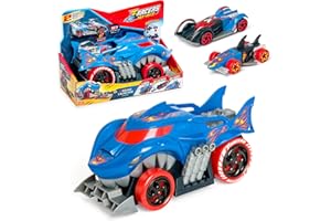 T-Racers Mix 'N Race Squad Launcher Shark – Camión tiburón Que se transforma en Lanzador. Incluye 2 vehículos T-Racers exclusivos, Zona para lanzar vehículos y Zona para Transportar 2 vehículos