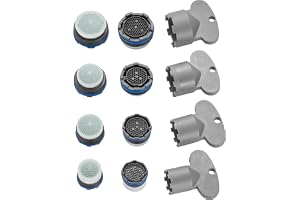 2 x M24, 2 x M21.5, 2 x M18.5, 2 x M16.5 PERLATOR® vattenbesparande | ~ 5,7 l/min original strålregulator vattenkran insatser set för armaturer med inre gänga inkl. 4 nycklar