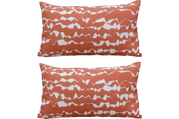 Oviala Lots de 2 Coussins rectangulaire Terracotta 50 x 30cm