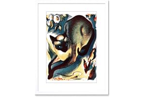 Wee Blue Coo Animal Cat Butterfly Siamese Photo Framed Wall Art Print