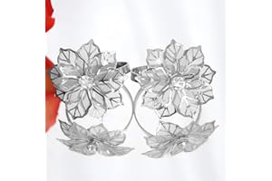 LARDUX 12 PCS Napkin Rings-Hollow Out Floral Exquisite Alloy Napkin Ring Holders for Wedding Christmas Holiday Banquet Dinner Table Serviette Buckles Decor Favor-Silver