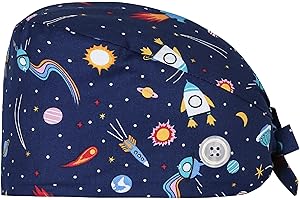 CRLLDPM 1 Pezzi Cuffia sala operatoria,Cuffia dentista,Cuffiette mediche,Cuffiette chirurgiche,Cuffiette chirurgia,Con sistema di bloccaggio della mascherina alla cuffia