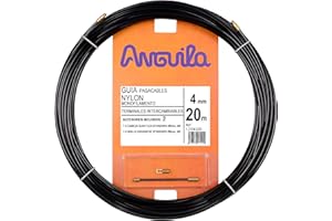 Anguila | Guía Pasacables | Terminales Intercambiables | Monofilamento | Nylon | Color Negro | Diámetro 4mm | 20 metros