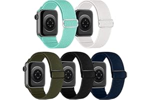 chinbersky 5 Pack Sport Loop Armbands Kompatibel mit Apple Watch 38mm 40mm 41mm 42mm 44mm 45mm 49mm für Damen Herren, Nylon Elastisch Dehnbar Ersatzband für iWatch Series 8/7/6/5/4/3/2/1/SE