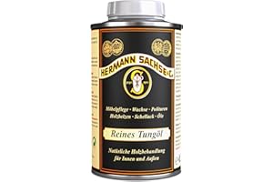 Hermann Sachse Olio di tungsteno puro | 100% cura del legno naturale per interni ed esterni | cambia meno colore, forma uno strato impermeabile molto resistente da 0,5 litri