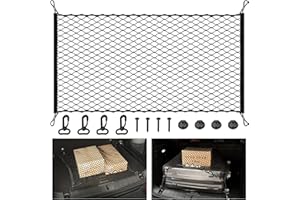 Shinybox Siatka do bagażnika samochodowego, siatka do bagażnika, organizer do większości rodzajów pojazdów, 110 x 60 cm, czarna