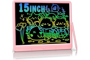 ‎TUGAU TUGAU LCD Schreibtafel für Kinder Buntes Display Zeichenbrett Löschbarer Zaubertafel Kinderspielzeug Mädchen Jungen Spielzeug ab 2 Jahren Geburtstags Geschenke (Pink,15 Zoll)