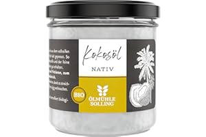 ÖLMÜHLE SOLLING - BIO Kokosöl | 100% natives Bio-Kokosnussöl | Ideal geeignet zum Braten, Backen und Frittieren, als Haut-& Haarpflege sowie für Hunde und Katzen | Inhalt: 100 ml