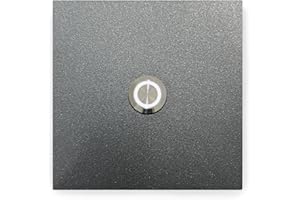 KTC-Home Premium Doorbell Iron Glimmer LED Push Button White Size: 10 x 10 cm DB 703 UV and Weather Resistant Powder Coated