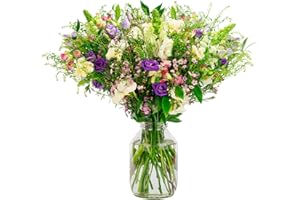 INTERBLOOM The Wild - Next Day Large and Luxurious Fresh Flower Bouquet with Altroemeria, Freesias, lisianthus, Snapdragons, Waxflower, Green Bell and Italian Ruscus