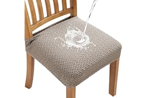 Fuloon Coprisedie, 6 Pezzi Impermeabile Fodere per Sedie Coprisedia Elasticizzato Universale,Fodere Sedie Lavabili Removibili per Hotel,Ristorante