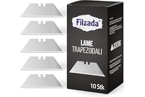 Filzada® 10x PROFI Lame trapezoidali per coltelli da tappeto - 0,5 x 0,5 mm - Lame di ricambio ultra affilate anche per coltelli da taglio