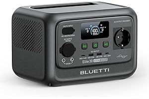 BLUETTI Elite 30 V2 Tragbare Powerstation, 288 Wh LFP Batterie, 600W AC Ausgang (Power Lifting 1500W), 0-100% in 70 Minuten, Solargenerator für Camping, Vans, Stromausfälle (Solarpanel optional)