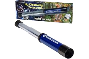 Thames & Kosmos My Discovery Telescope | Refracting Telescope with 12x Magnification | Compact & Portable for Land & Night Sky Observations | See The Moon, Planets, Wild Animals in Your Backyard!