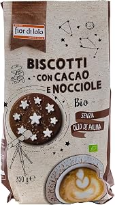 Fior di loto Biscotti con cacao e nocciole biologici - Senza olio di palma - Perfetto per uno spuntino dolce - 350 g