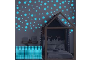 ECHOCUBE Paquete De 432 Pegatinas Que Brillan En La Oscuridad, Techo De Estrellas Luminoso 3D, Pegatinas De Estrellas Brillantes De Pared, Habitación De Niños, Decoración De Sala De Estar