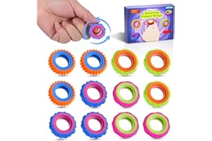 Kssvzz Fidget Toys,Sensory Rings for Kids & Adults,12 Pack Textured Spinner Rings for Anxiety Relief,ADHD & Autism Focus Fidget Ring