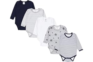 TupTam Jungen Baby Body Langarm Unifarben 5er Pack