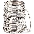 ZENEME Jewellery Traditional Silver Plated Oxidized Bracelet Bangles Set for Girls and Women