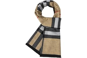 Kotashion Homme Écharpe D'hiver Tendance à Carreaux Chaude Douce et Agréable pour La Peau Cadeau pour Homme