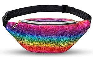 LIVACASA Gürteltasche Damen Bauchtasche Metallic Wasserabweisend Hüfttasche 3 Fächer Schultertaschen Mädchen Umhängetaschen Handytasche Tasche Reise Wandern