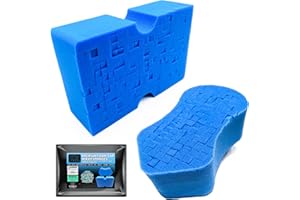 Sudz Budz Premium Grid Gąbka Do Mycia Samochodu 2szt Jumbo/Mała | Gąbka Do Mydła Myjni Bez Spłukiwania | Miękka, Odporna Na Zarysowania, Trwała Pianka | Ergonomiczne Gąbki Do Czyszczenia I Wykańczania
