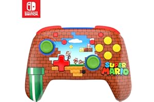 Turtle Beach Rematch Mario Brick Manette sans fil sous licence officielle Nintendo pour Nintendo Switch avec batterie rechargeable. Fonctionne aussi avec la Nintendo Switch 2 - Bouton C indisponible